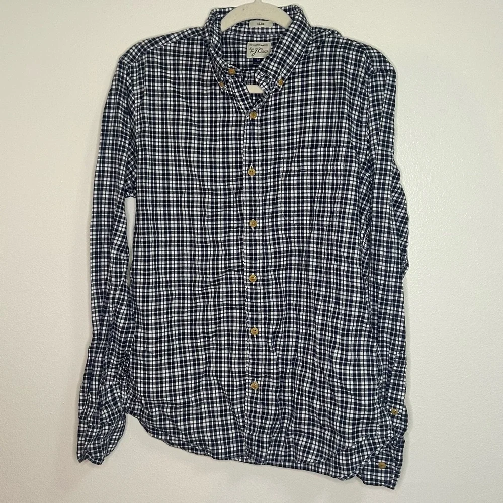 Jcrew slim fit plaid button down shirt